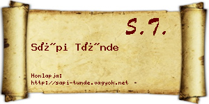 Sápi Tünde névjegykártya